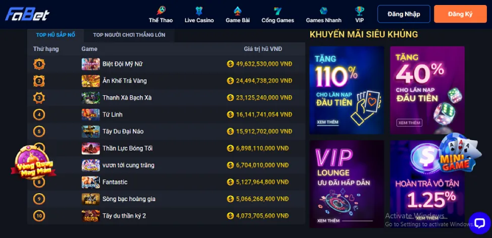 Ưu Đãi Đặc Biệt Cho Game Nổ Hũ